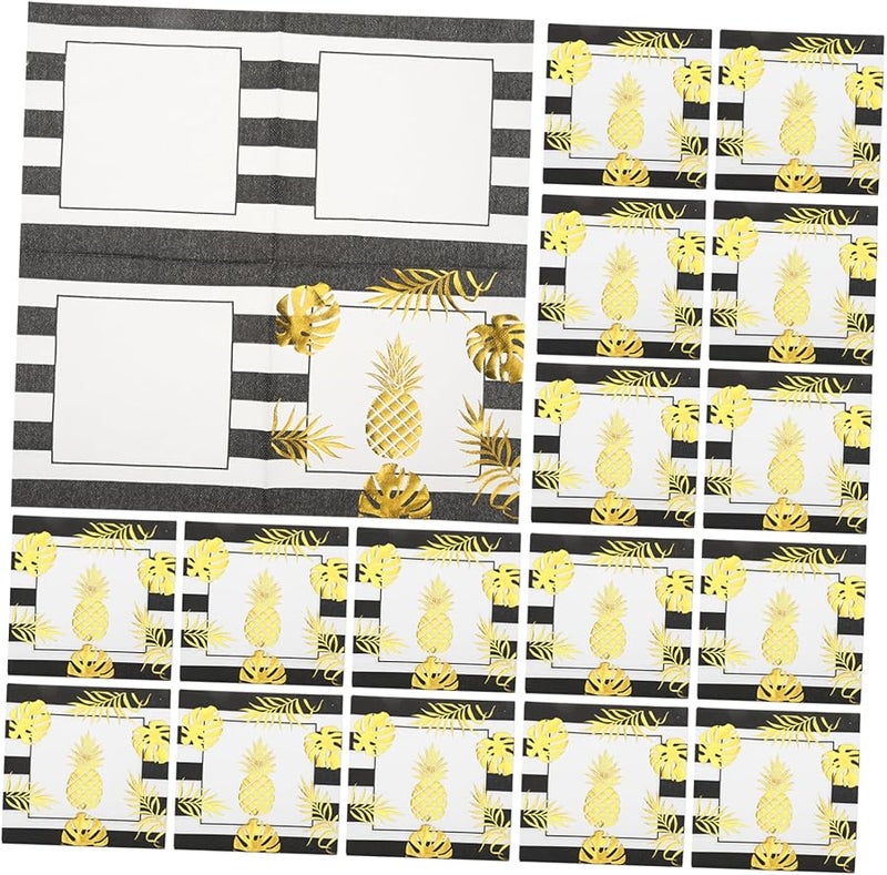 مناديل ورقية مطرزة بالذهب 40 قطعة من لب الخشب البكر لحفلات العشاء وحفلات الزفاف - Image 1